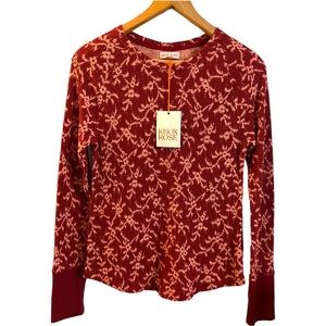Knox Rose Layering Top Burgundy Waffle Knit